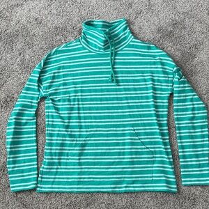 Carve Designs Teal and White Striped Top